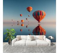 Wallpaper Wall Sticker Romantic Hot Air Balloon Non-Woven Print Photo Wallpaper Colorful Photo Wall Art for Bedroom Study Game Room Living Room Decor 250x175cm