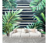 Wallpaper Wall Sticker Tropical Palm Leaves Pattern Non-Woven Print Photo Wallpaper Green Photo Wall Art for Bedroom Study Game Room Living Room Decor 200x140 cm