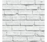 Wallpaper White Paper Painted Brick Effect Paste-The-Paper 53cm Repeat LoftLook