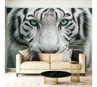 Wallpaper White Tiger Wildness Luxury Mural & Home Decor 300 x 210 cm Wall Art Large Tapestry Mural Decor Photograph Bedroom Living Room Decoration White