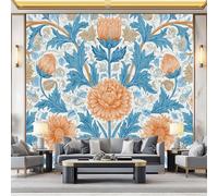Wallpaper William Morris Flower Clusters Orange Blossoms Mural & Home Decor 300 x 210 cm Wall Art Large Tapestry Mural Decor Photograph Bedroom Living Room Decoration Navy Blue