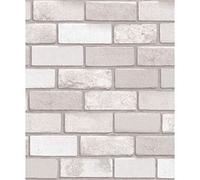 Wallpapers from Arthouse Diamond Brick Vinyl Wallpaper Taupe 669402 Full Roll, Brown