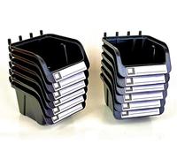 WallPeg 12 Black PEGBOARD Bins - Peg Board Organizer Accessories - Pegboard Bins for Craft Room Storage & Garage Organization - Handy Peg Board Wall Organizer Bin Set -Made in USA-