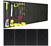 WallPeg Made in USA Pegboard Wall Organizer 4 ea 24"x16" Plastic Pegboard Panels - 96” Wide - Kit P-212 B Garage Organization for Workbench Tool Storage Organizer - Tuff Peg Board