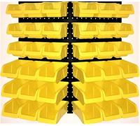 WallPeg Pegboard Bins Garage Organization - Parts Bin Kit Hooks to Peg Board Panels Workbench & Tool Organizer Larger Size Bins for Home Office Crafts Shop (Yellow, PB-36-Y)