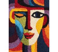 Wallphantom Abstract Graffiti Latch Hook Rug Kits for Adults,Colorful Girl,DIY Crochet Yarn Carpet Embroidery Rug Kit,Latch Hook 3D Craft for Home Decor Festival Gift,52x38cm