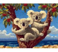 Wallphantom Animal Latch Hook Kits for Adults Rug,Koala on a Branch,Latch Hook Kits DIY Crochet Handcraft Rug Hooking Kit for Kids and Adults,55x75cm