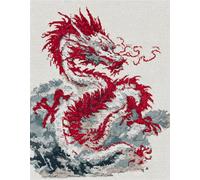 Wallphantom Chinese Style Latch Hook Kits for Adults,Ink Dragon,3D Crochet Hooks Kit Rug Carpet Making Cushion DIY Crafting for Home Party Decor,Latch Hook Rug,60x90cm