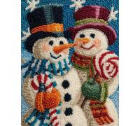 Wallphantom Christmas Latch Hook Rug Kits for Adults,Snowman and Candy,DIY Crochet Yarn Carpet Embroidery Rug Kit,Latch Hook 3D Craft for Home Decor Festival Gift,52x38cm