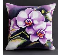 Wallphantom Cross Stitch Cushion Kit 45x45cm,Phalaenopsis Orchid Flowers