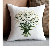 Wallphantom Cross Stitch Cushion Kits for Adults,Baby's Breath Flowers