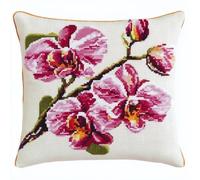 Wallphantom Cross Stitch Pillow Kit 18x18in,Phalaenopsis Orchid Flowers