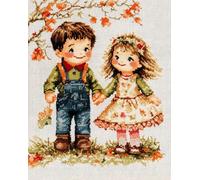 Wallphantom Cute Pattern DIY Latch Hook Rug Kits for Adults,boy and Girl Holding Hands,Tapestry Pre-Printed Patterns Carpet Needlework Crochet Yarns Latch Hooking Mat Cushion for Home Decor,80x160cm