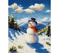 Wallphantom DIY Craft Latch Hook Rug Kits,Snowman