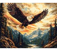 Wallphantom DIY Latch Hook Rug Kits for Adults,Bald Eagle,Tapestry Pre-Printed Patterns Carpet Needlework Crochet Yarns Latch Hooking Mat Cushion for Home Decor,80x160cm