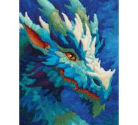 Wallphantom DIY Latch Hook Rug Kits for Adults,Colorful Dragon,Tapestry Pre-Printed Patterns Carpet Needlework Crochet Yarns Latch Hooking Mat Cushion for Home Decor,80x160cm