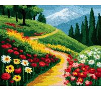 Wallphantom DIY Latch Hook Rug Making Kit for Adults,Flowers Along the Path