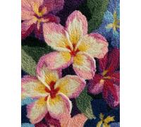 Wallphantom Flowers DIY Latch Hook Rug Making Kit for Adults Kids,Beautiful Plumeria,DIY Latch Hook Rug Kit,Cross Stitch Rug Making Kit,Ideal for Home Decor and Fun Crafting,90x120cm
