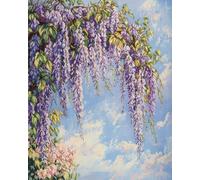 Wallphantom Landscape Latch Hook Kits for Adults Rug,Wisteria Tree,Latch Hook Kits DIY Crochet Handcraft Rug Hooking Kit for Kids and Adults,55x75cm