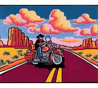 Wallphantom Latch Hook Craft Kits,Motorcycles on the Road