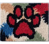 Wallphantom Latch Hook Crafts Kits for Adults,Animal Dog paw Prints,Pre-Printed Handmade Tapestry Kits for Home Decoration Festival Gift,90x120cm
