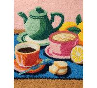 Wallphantom Latch Hook Kits for Adults Beginners Rug,Coffee Cups and Cakes