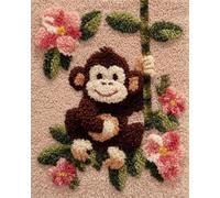 Wallphantom Latch Hook Kits for Adults,Cartoon Monkey,3D Crochet Hooks Kit Rug Carpet Making Cushion DIY Crafting for Home Party Decor,Latch Hook Rug,60x90cm