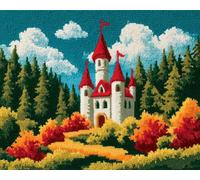 Wallphantom Latch Hook Kits for Adults,Forest Castle Landscape