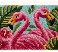Wallphantom Latch Hook Kits for Adults Rug,Tropical Plants and Pink Birds,Latch Hook Kits DIY Crochet Handcraft Rug Hooking Kit for Kids and Adults,55x75cm