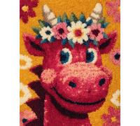 Wallphantom Latch Hook Kits for Kids and Adults,Flower Dinosaur,DIY Latch Hook Rug Making Kit,Carpet Making Crochet Kits Needlework Crafts for Home Decor,80x115cm