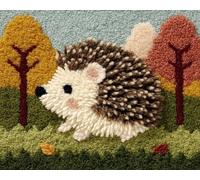 Wallphantom Latch Hook Kits Rugs,Cartoon Hedgehog,Handmade Self Knotting Set,Tapestry Kits for Adults,Cushion Latch Hook Rug Pre-Printed Pattern Craft for Adults,80x115cm