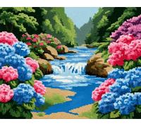 Wallphantom Latch Hook Kits Rugs,Stream Hydrangea