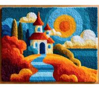 Wallphantom Latch Hook Kits Rugs,The Castle Outside the Window