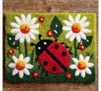 Wallphantom Latch Hook Rug Kit for Adults,Ladybugs and Daisies,Latch Hook Kits,Rectangular Mat,for Bedroom,Living Cushion Beginners Craft Kits,80x160cm