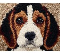 Wallphantom Latch Hook Rug Kits for Adults,Animal Dog Beagle,Rug Making Kits Embroidery DIY Crochet Yarn for Beginners,Kids Craft Creative Gift,80x160cm