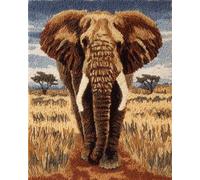 Wallphantom Latch Hook Rug Kits for Adults Beginners,Animals Elephant,Latch Hook Kits for Bedroom,Living Cushion Adult Craft Gifts,52x38cm