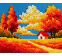 Wallphantom Latch Hook Rug Kits for Adults Beginners,Autumn Landscape