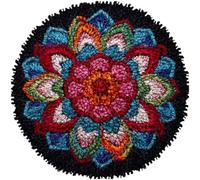 Wallphantom Latch Hook Rug Kits for Adults Beginners,Beautiful Mandala Flower,Latch Hook Kits for Bedroom,Living Cushion Adult Craft Gifts,50x50cm