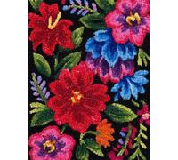 Wallphantom Latch Hook Rug Kits for Adults Beginners,Brightly Colored Flowers,Latch Hook Kits for Bedroom,Living Cushion Adult Craft Gifts,52x38cm