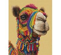 Wallphantom Latch Hook Rug Kits for Adults Beginners,Colorful Camel,Latch Hook Kits for Bedroom,Living Cushion Adult Craft Gifts,52x38cm