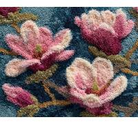 Wallphantom Latch Hook Rug Kits for Adults Beginners,Magnolia,Latch Hook Kits for Bedroom,Living Cushion Adult Craft Gifts,52x38cm
