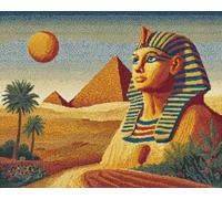 Wallphantom Latch Hook Rug Kits for Adults Beginners,Pharaoh Portrait