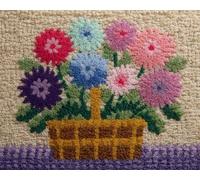 Wallphantom Latch Hook Rug Kits for Adults,Flower Basket,Rug Making Kits Embroidery DIY Crochet Yarn for Beginners,Kids Craft Creative Gift,80x160cm