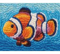 Wallphantom Marine Animals Latch Hook Kits for Adults,Clownfish,3D Crochet Hooks Kit Rug Carpet Making Cushion DIY Crafting for Home Party Decor,Latch Hook Rug,60x90cm