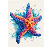Wallphantom Marine Animals Latch Hook Kits for Adults,Colorful Starfish,3D Crochet Hooks Kit Rug Carpet Making Cushion DIY Crafting for Home Party Decor,Latch Hook Rug,60x90cm