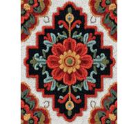 Wallphantom Retro Style Latch Hook Kits for Adults,Colorful Tile Patterns,3D Crochet Hooks Kit Rug Carpet Making Cushion DIY Crafting for Home Party Decor,Latch Hook Rug,60x90cm