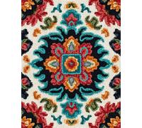 Wallphantom Retro Style Latch Hook Kits for Adults Rug,Colorful Tile Patterns,Latch Hook Kits DIY Crochet Handcraft Rug Hooking Kit for Kids and Adults,55x75cm