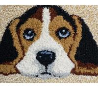 Wallphantom Rug Making Kit for Adults Beginners,Animal Dog Beagle,Latch Hook Cushion Kits,Carpet Embroidery Needlework Crocheting,Tapestry for Home Decoration,80x115cm