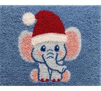 Wallphantom Rug Making Kit for Adults Beginners,Christmas Animals Baby Elephant,Latch Hook Cushion Kits,Carpet Embroidery Needlework Crocheting,Tapestry for Home Decoration,80x115cm