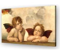 Wallpicss Angel Wall Art Vintage Renaissance Cherub Baby Famous Paintings Posters Framed Prints Retro Canvas Wall Hanging Picture Wall Decor 16x24 inches